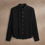 Solid Viscose Wool Shirting in Black | James Perse Los Angeles