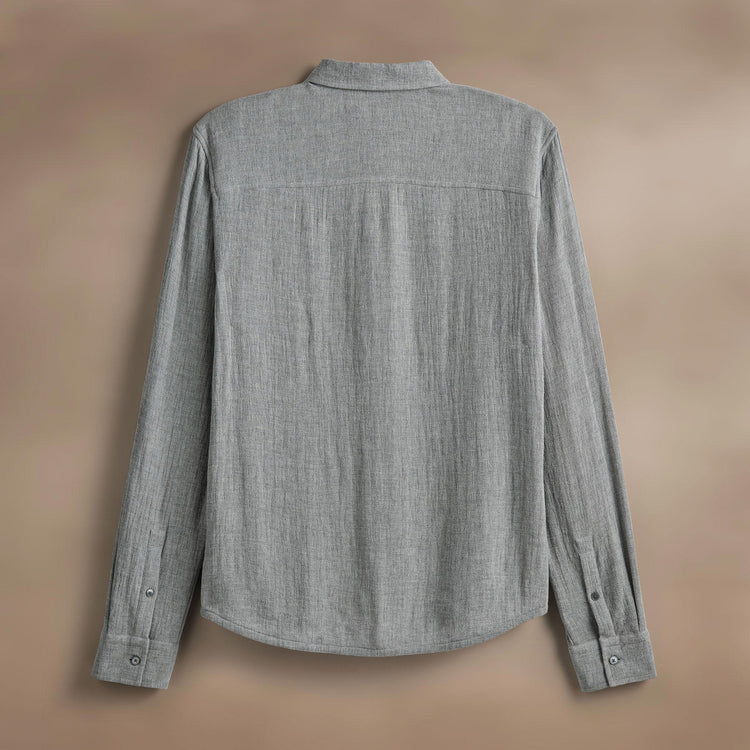 Solid Viscose Wool Shirting in Heather Grey | James Perse Los Angeles