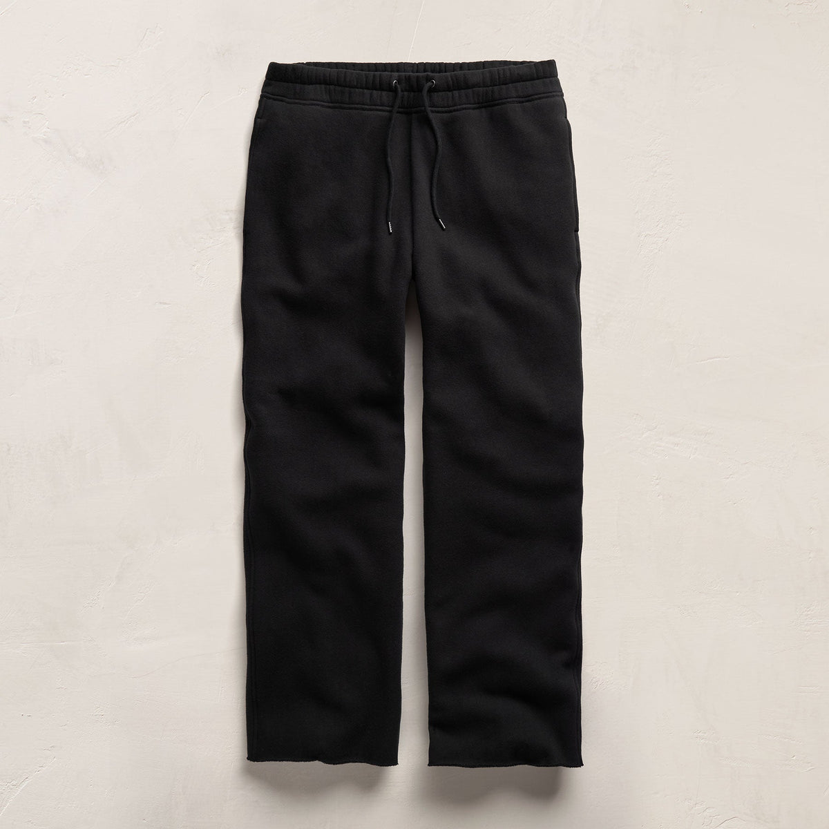 Cozy Straight Sweat Pant in Black | James Perse Los Angeles FLAT