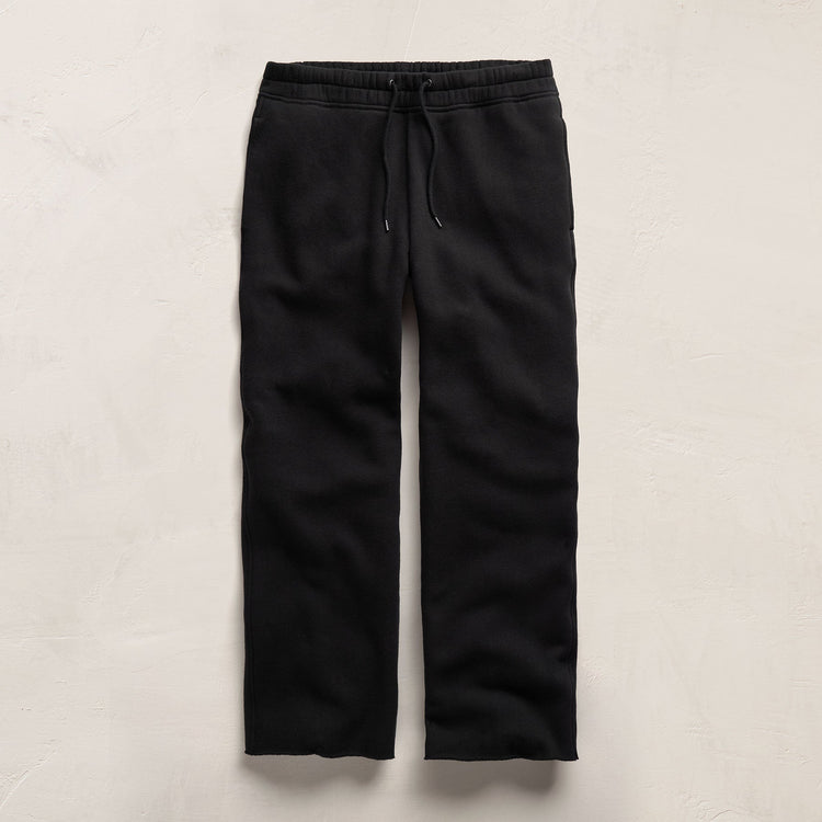 Cozy Straight Sweat Pant in Black | James Perse Los Angeles FLAT