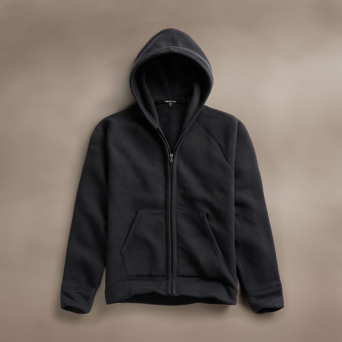 Cozy Zip Up Hoodie in Black | James Perse Los Angeles
