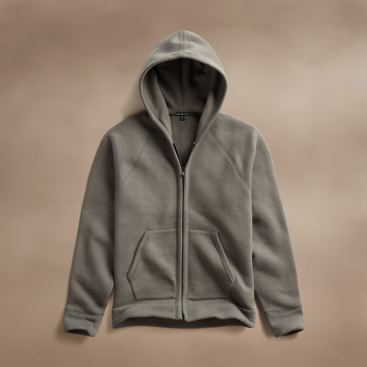Cozy Zip Up Hoodie in Granite | James Perse Los Angeles