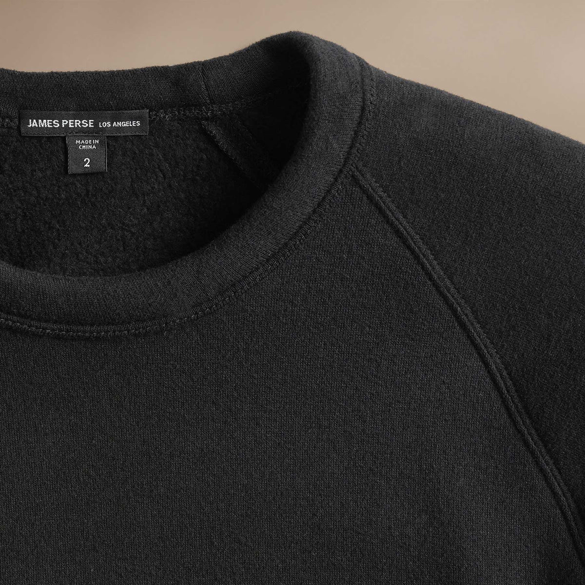 Cozy Raglan Sweatshirt  in Black | James Perse Los Angeles