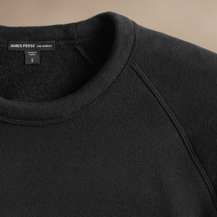Cozy Raglan Sweatshirt  in Black | James Perse Los Angeles