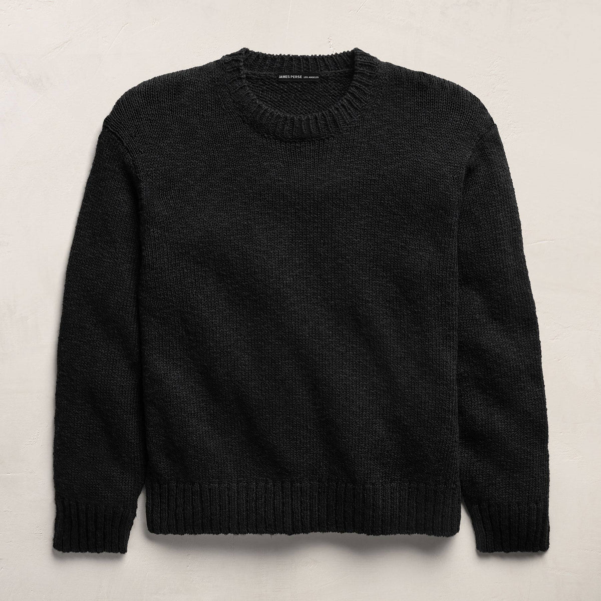 Cotton Linen Crew in Black | James Perse Los Angeles