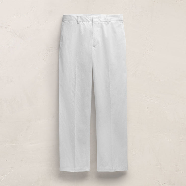 Italian Heavy Poplin Clean Front Trouser in White | James Perse Los Angeles