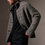 Jacquard Wool Alpaca Knit Jacket in Multi Grey | James Perse Los Angeles
