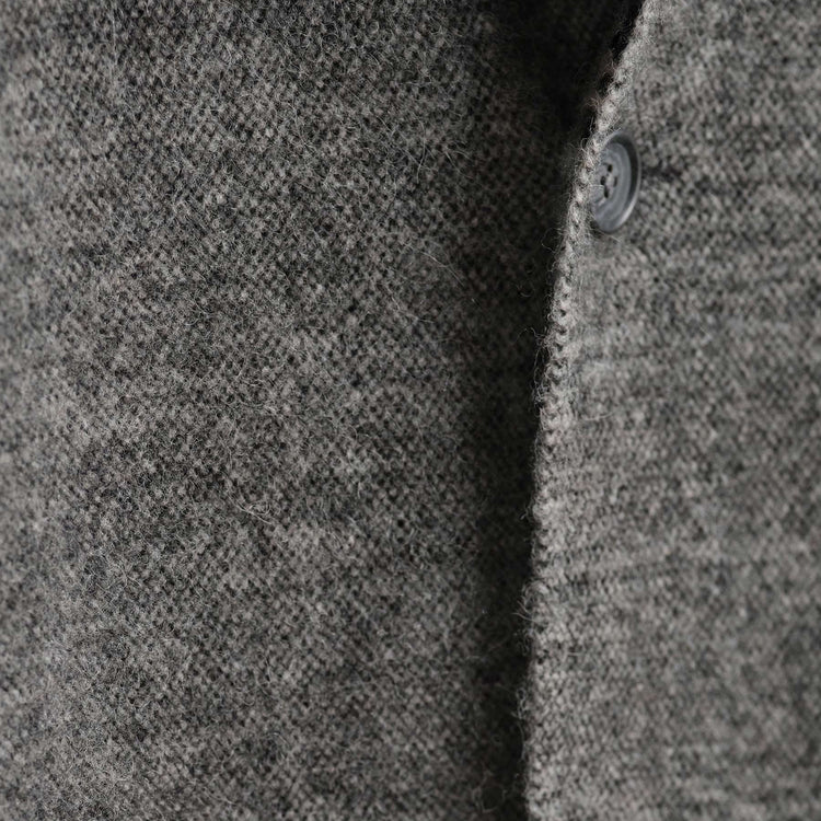 Jacquard Wool Alpaca Knit Jacket in Multi Grey | James Perse Los Angeles