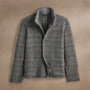 Jacquard Wool Alpaca Knit Jacket in Multi Grey | James Perse Los Angeles
