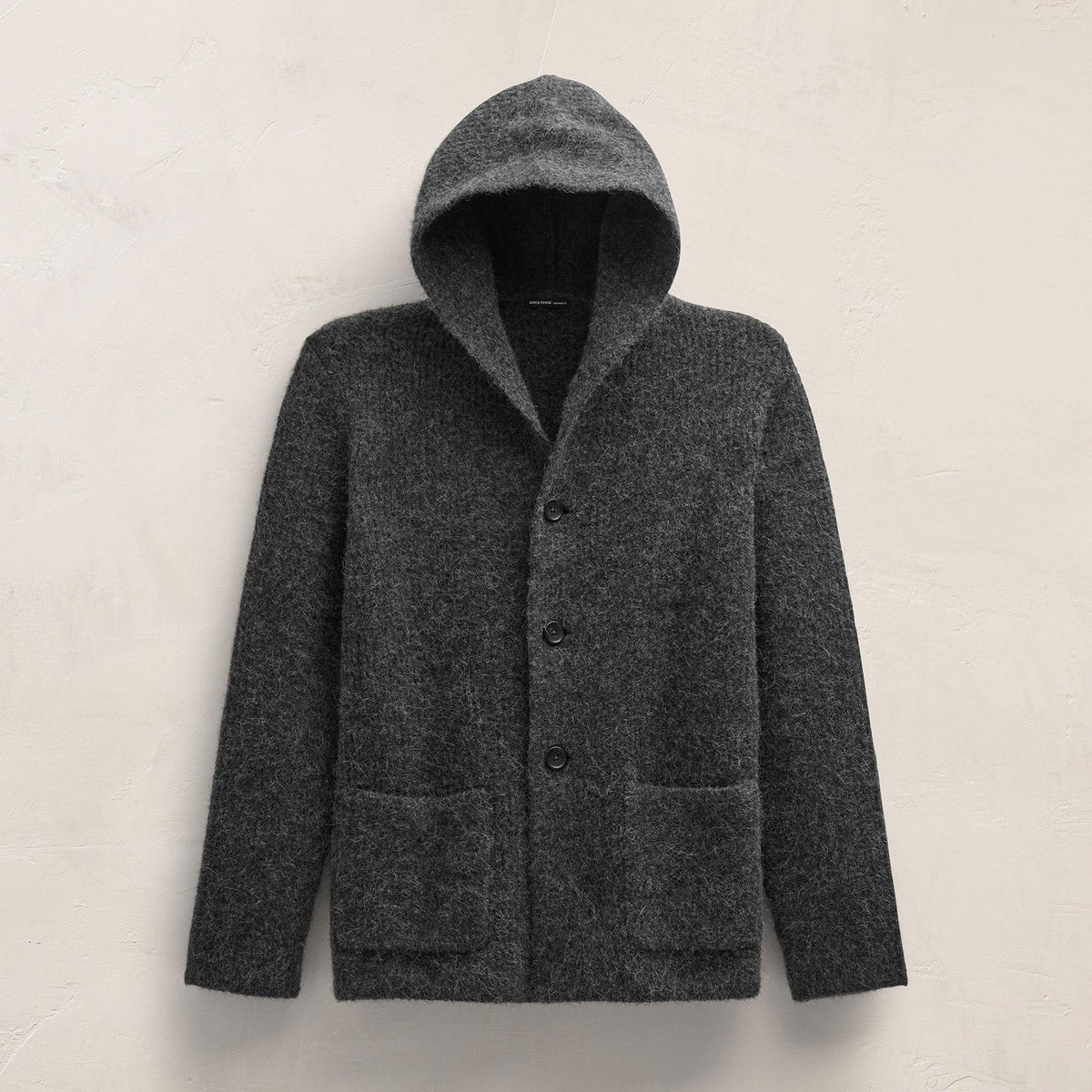 Chunky Waffle Knit Hooded Coat in Anthracite | James Perse Los Angeles FLAT