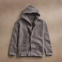 Chunky Waffle Knit Hooded Coat in Mid Grey | James Perse Los Angeles