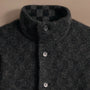 Interior Check Knit Car Coat  in Black/Anthracite | James Perse Los Angeles