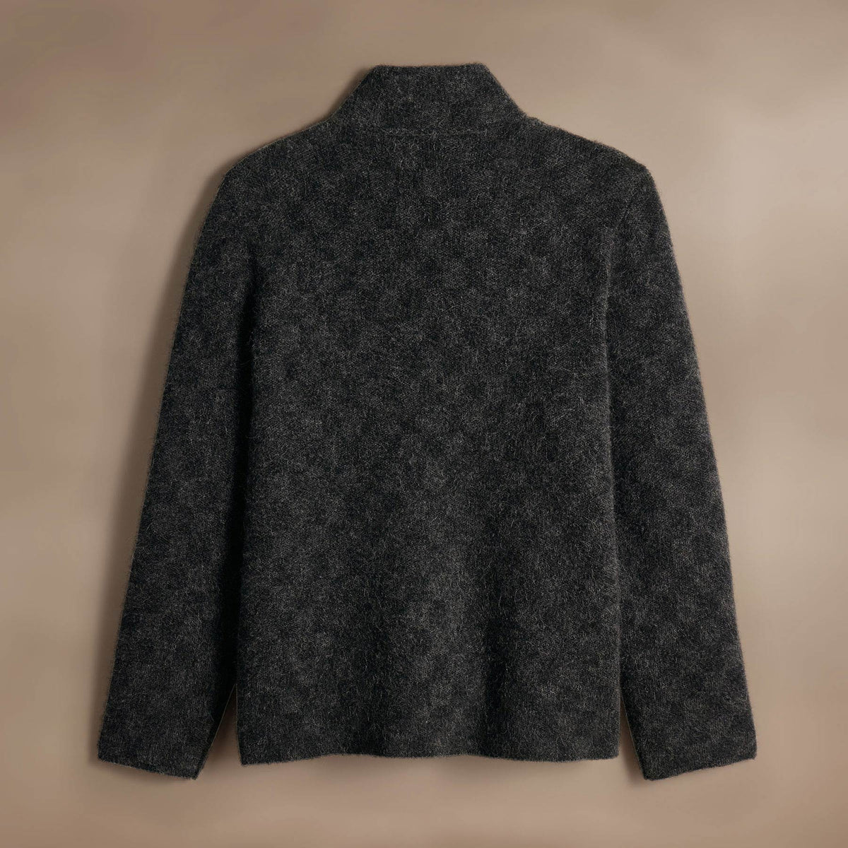 Interior Check Knit Car Coat  in Black/Anthracite | James Perse Los Angeles