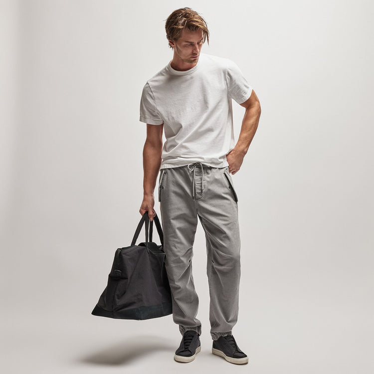 Cotton Terry Flight Pant in Silver Grey Pigment | James Perse Los Angeles