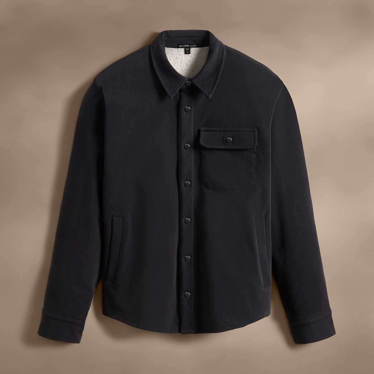 Woven Cotton Terry Shirt Jacket in Magma | James Perse Los Angeles