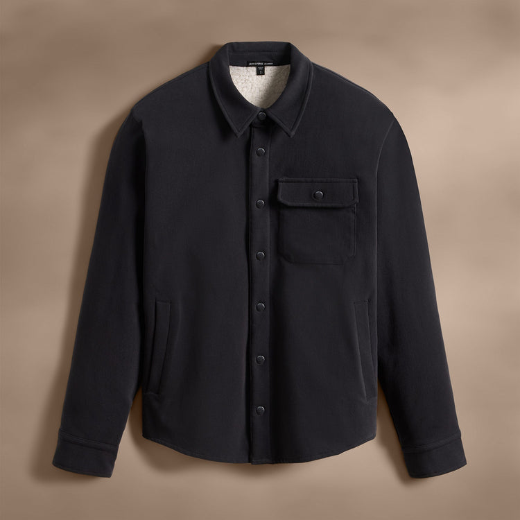 Woven Cotton Terry Shirt Jacket in Magma | James Perse Los Angeles