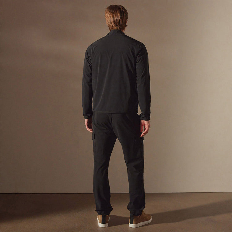 Mesh Line Zip Up Sport Jacket in Black | James Perse Los Angeles