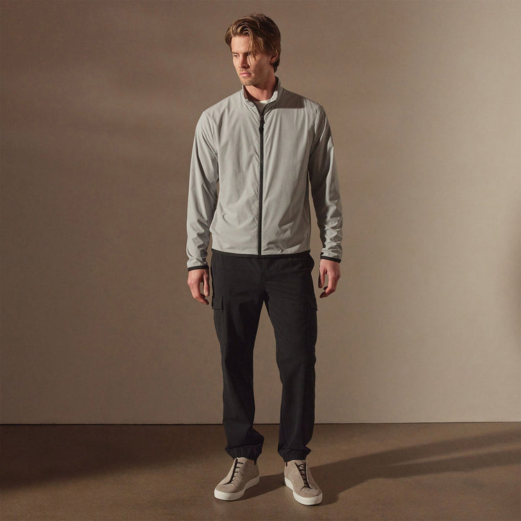 Mesh Line Zip Up Sport Jacket in Shark | James Perse Los Angeles