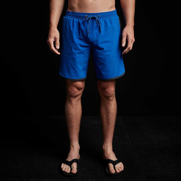 Y/OSEMITE Curved Hem Board Short in Baltic Blue/Oxide | James Perse Los Angeles