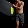 Y/OSEMITE Curved Hem Board Short in Carbon/Neon | James Perse Los Angeles