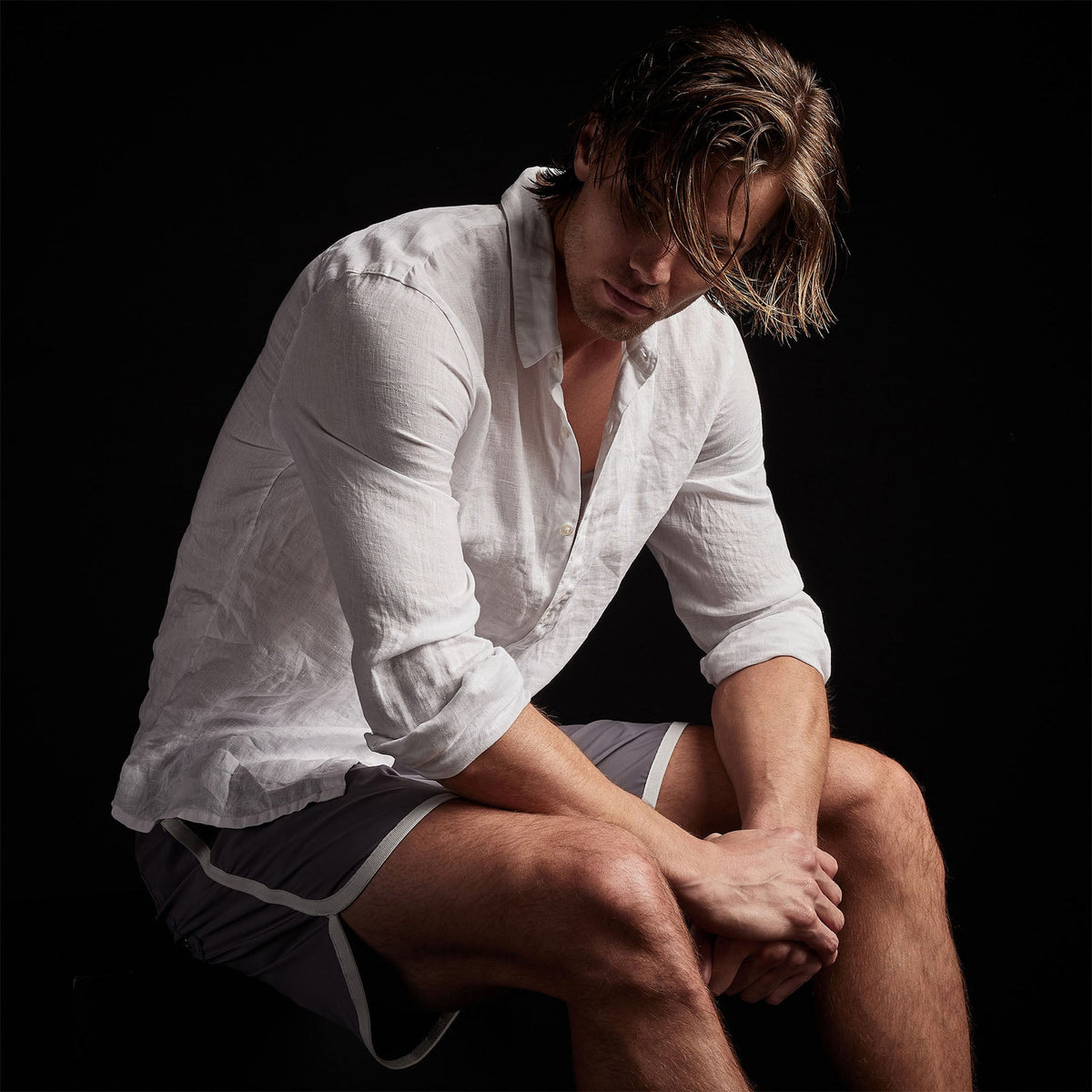 Y/OSEMITE curved hem board short dusk shell mwms4214 | James Perse Los Angeles 