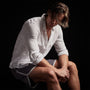 Y/OSEMITE curved hem board short dusk shell mwms4214 | James Perse Los Angeles 