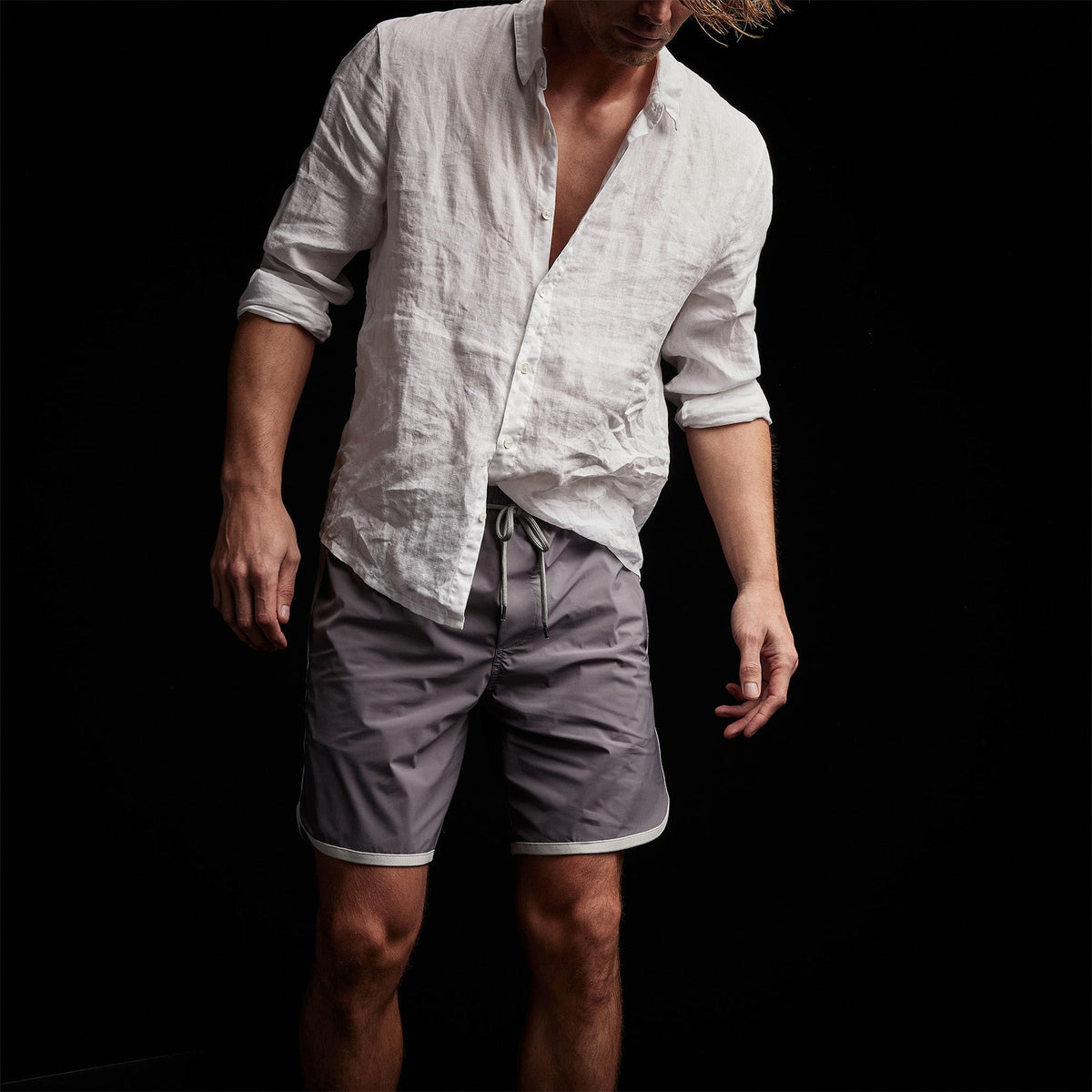 Y/OSEMITE curved hem board short dusk shell mwms4214 | James Perse Los Angeles 