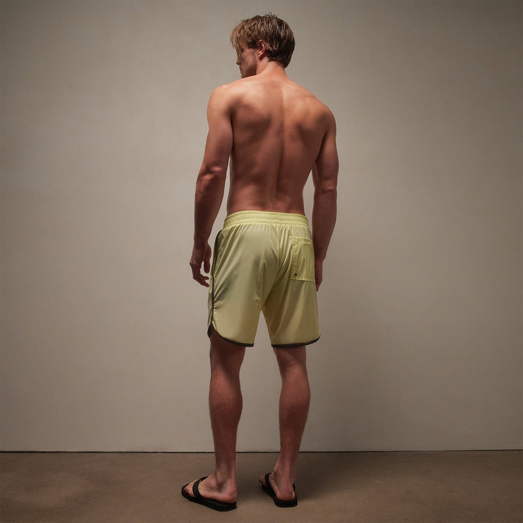 Curved Hem Board Short in Neon/Carbon | James Perse Los Angeles