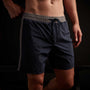 Y/OSEMITE Double Stripe Boardshort  In True Navy/Dusk | James Perse Los Angeles