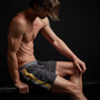 Double Stripe Board Short in Carbon/Medallion/Dusk/Smoke | James Perse Los Angeles
