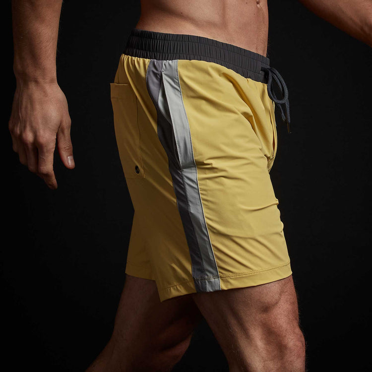 Double Stripe Board Short in Medallion/Smoke/Carbon/Dusk | James Perse Los Angeles