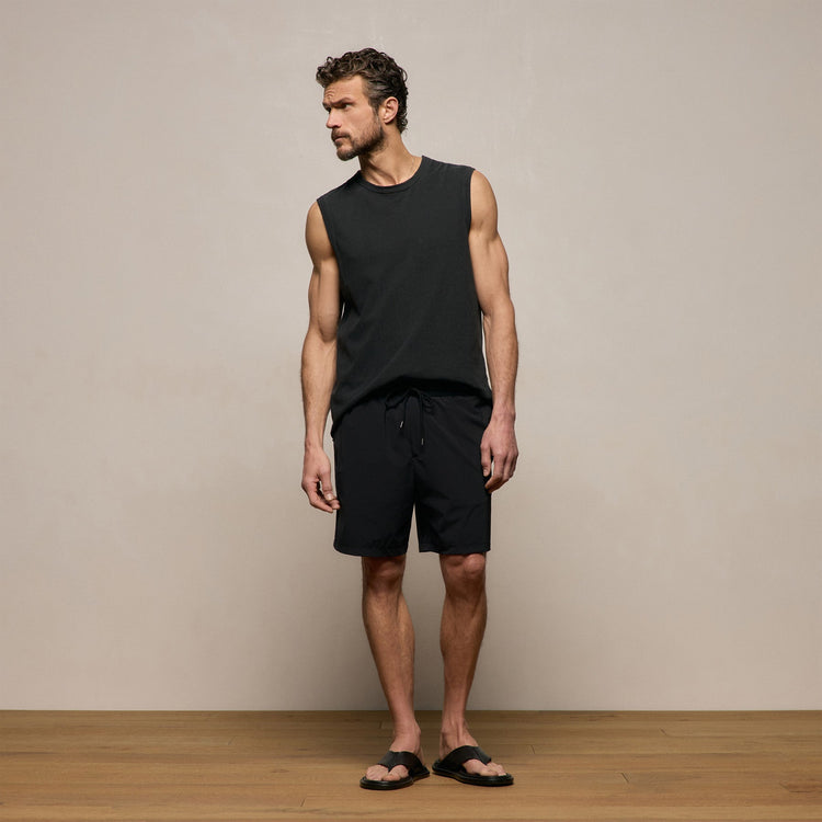 Contrast Piped Boardshort in Black/Carbon | James Perse Los Angeles
