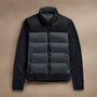 Two Tone Down Front Zip Up Sweater  in Black/Carbon/Coal | James Perse Los Angeles