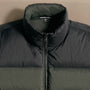 Two Tone Down Front Zip Up Sweater  in Black/Olive/Olive | James Perse Los Angeles