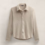 Wool Cashmere Twill Shirt in Flax | James Perse Los Angeles FLAT