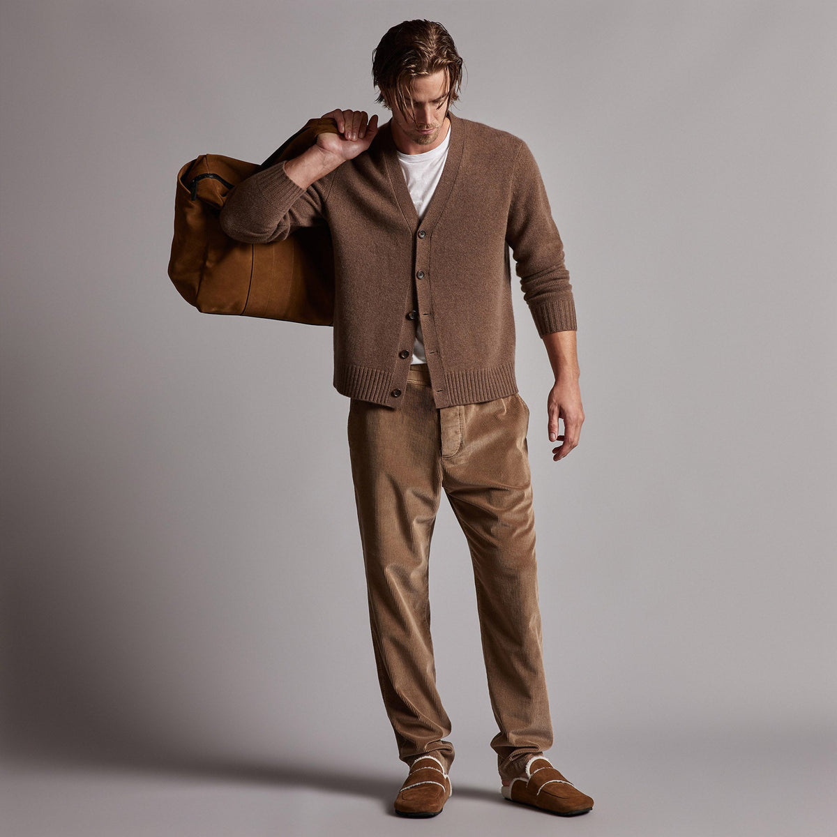 Relaxed Fit Corduroy Chino in Chestnut Pigment | James Perse Los Angeles
