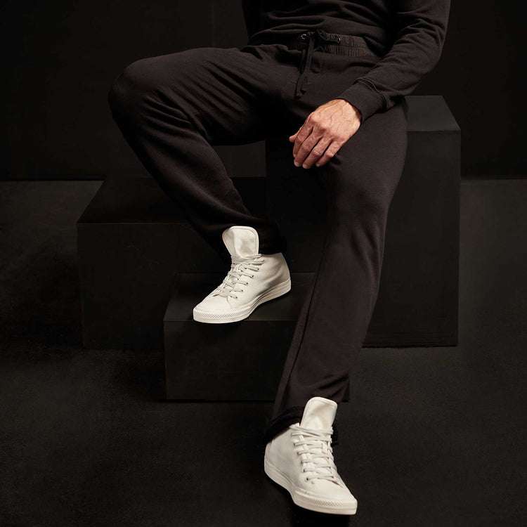 Vintage Fleece Contrast Waist Sweatpant - Black | James Perse Los Angeles