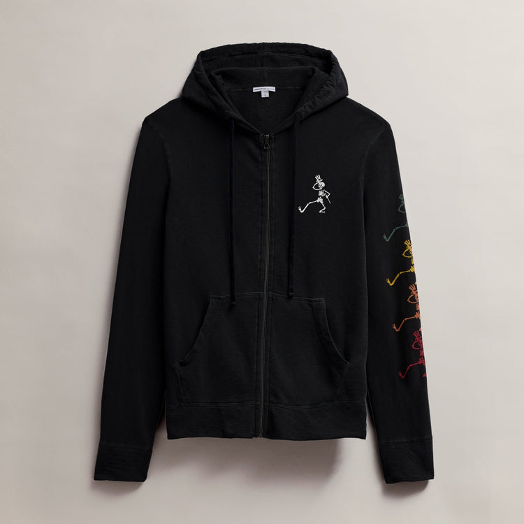 Men's French Terry Hoodie Grateful Dead in Black | James Perse Los Angeles