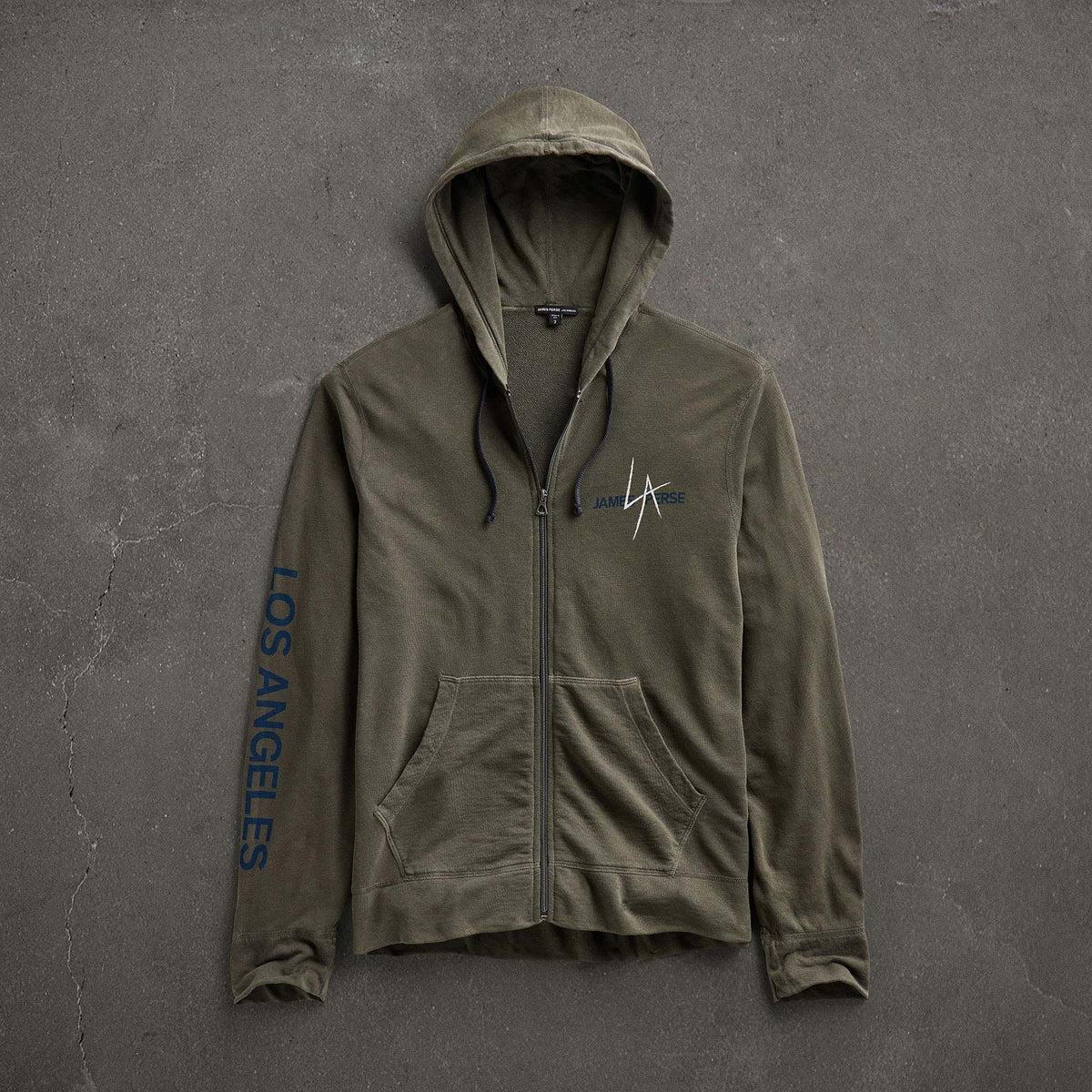JP x LA in Zipup Hoodie in Platoon Pigment | James Perse Los Angeles