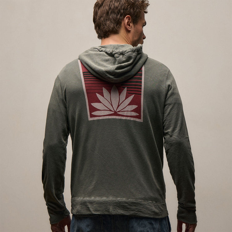 Vintage French Terry Lotus Sunset Hoodie - Jungle Pigment