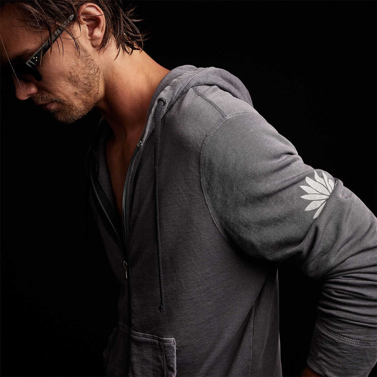 Malibu Shoreline Zip Up in Flannel Pigment | James Perse Los Angeles