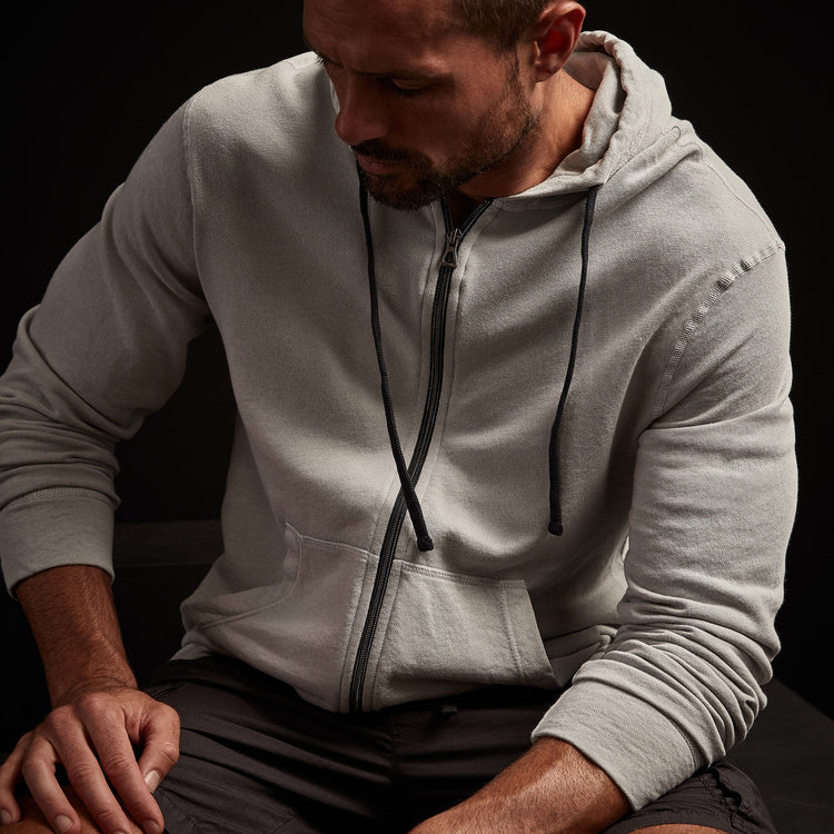Vintage Fleece Hoodie In Aluminum Pigment | James Perse Los Angeles