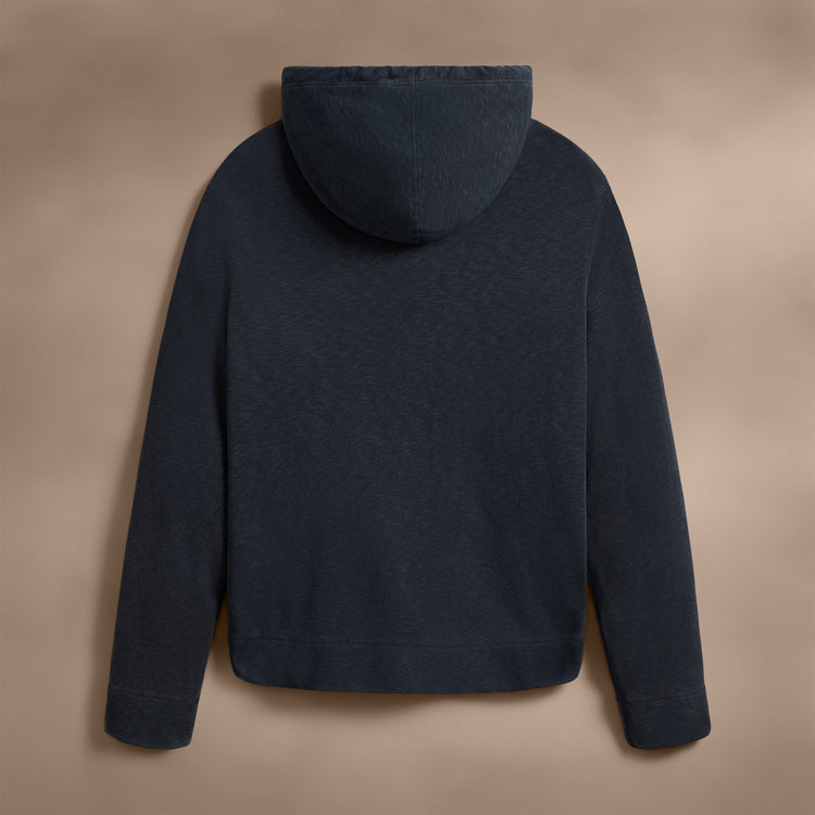 Vintage French Terry Zip Up Hoodie in Blue Noir Pigment | James Perse Los Angeles