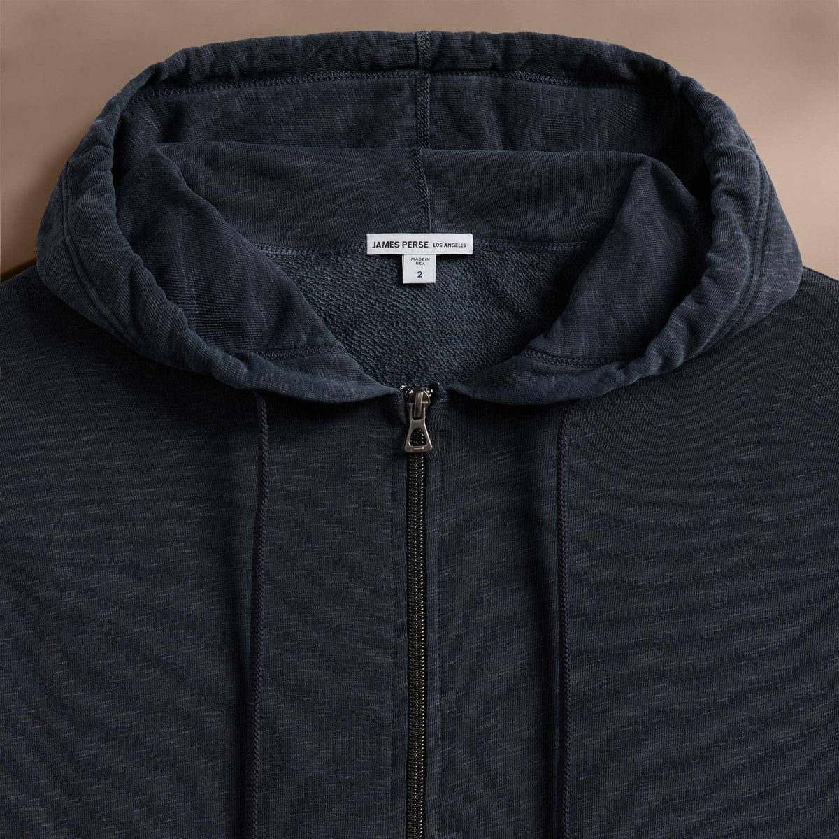 Vintage French Terry Zip Up Hoodie in Blue Noir Pigment | James Perse Los Angeles