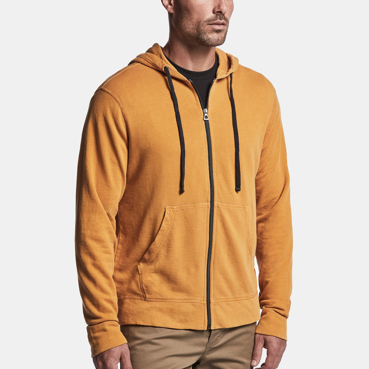 Vintage Fleece Hoodie In Brass Pigment | James Perse Los Angeles