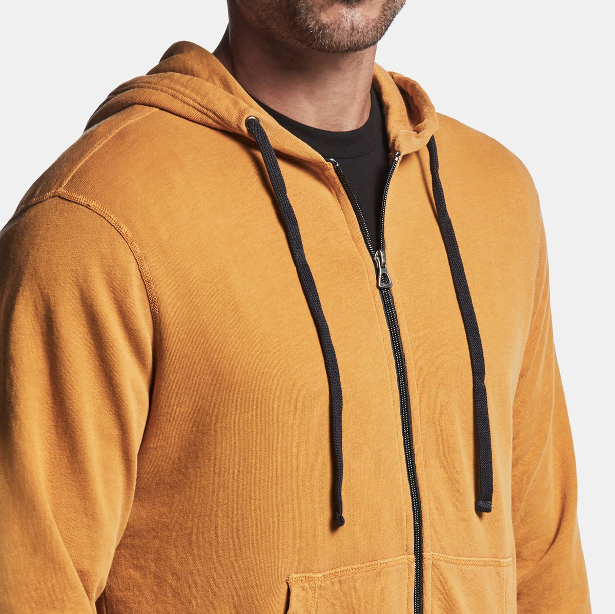 Vintage Fleece Hoodie In Brass Pigment | James Perse Los Angeles