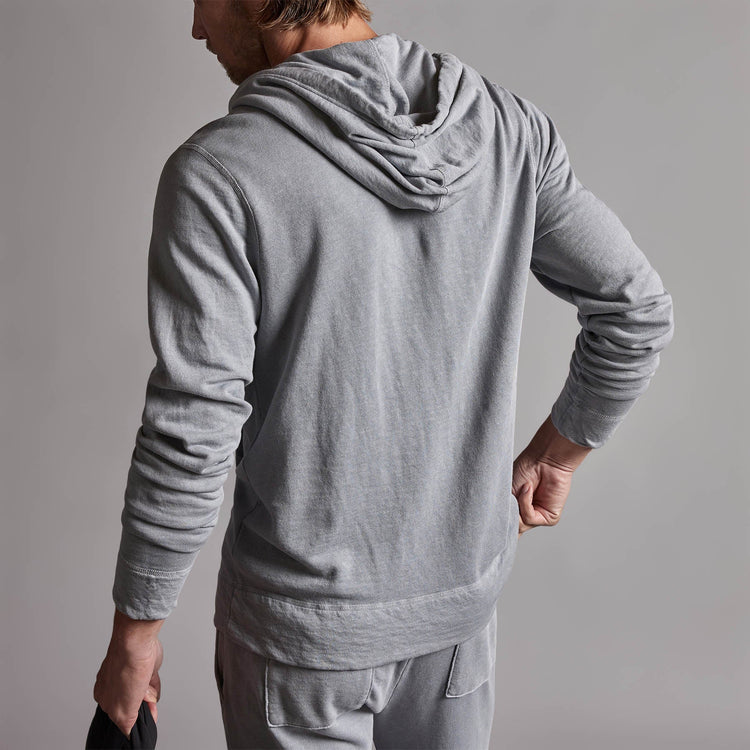 Vintage French Terry Zip Up Hoody in Breeze Pigment | James Perse Los Angeles