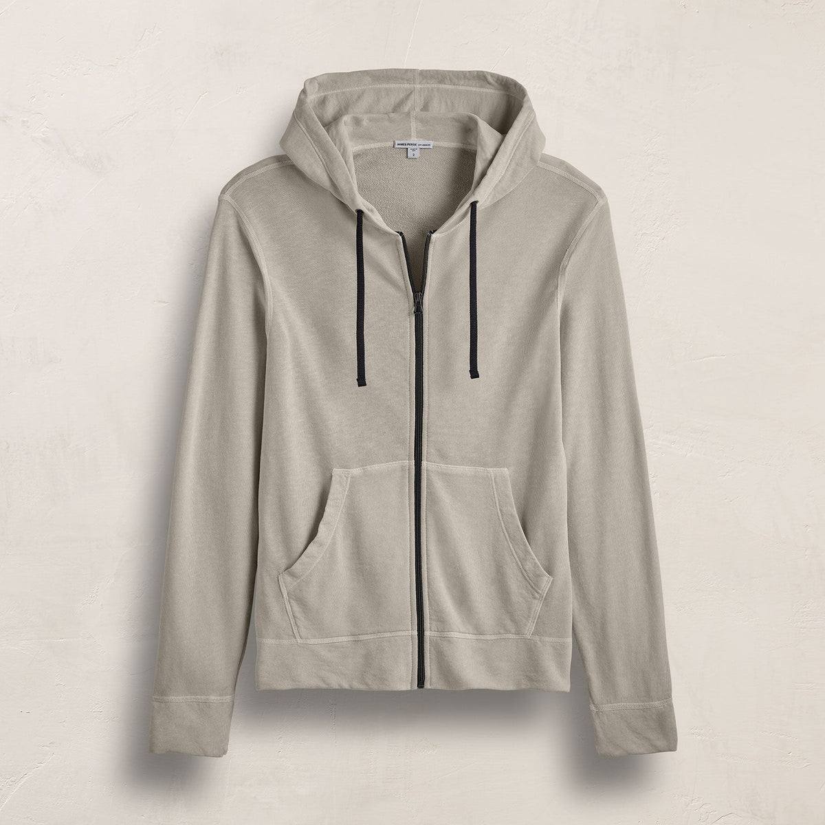 Vintage French Terry Zip Up Hoodie in Concrete Pigment | James Perse Los Angeles