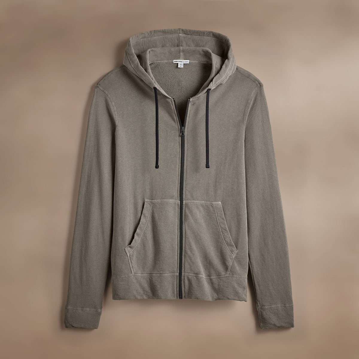 Vintage French Terry Zip Up Hoodie in Coyote Pigment | James Perse Los Angeles