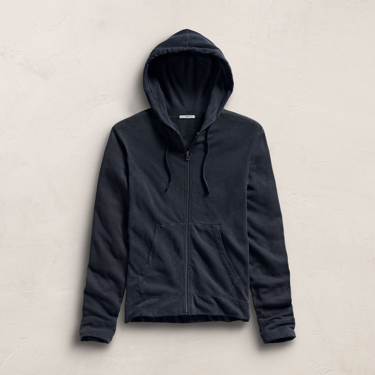Vintage French Terry Zip Up Hoodie - Deep Pigment